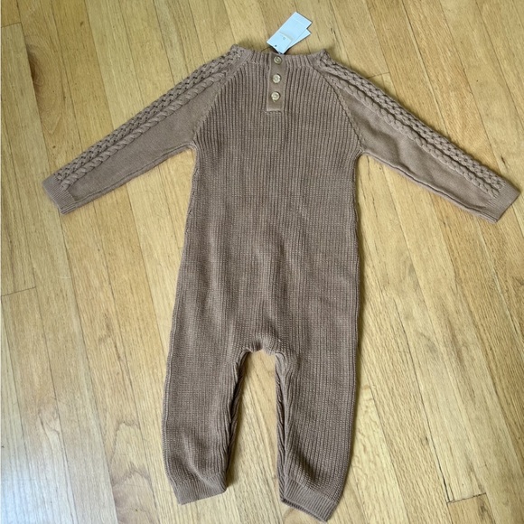 Banana Republic Baby Sweater Cable Knit Full Length Onesie- 18-24m, Camel Brown - Picture 7 of 9